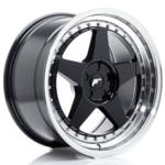 Jante JR Wheels JR6 18x9 ET20-35 - 5 trous sur mesure - Gloss black Machined lip