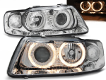 Paire de feux phares Audi A3 8L de 2000 a 2003 angel eyes chrome