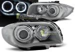 Paire de feux phares BMW serie 1 E87 E81 04-11 angel eyes chrome