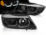 Paire de phares avant BMW E90/E91 de 2005 a 2008 Angel eyes 3D led noir