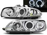 Paire de feux phares Honda Civic 91-95 2 et 3 portes angel eyes chrome