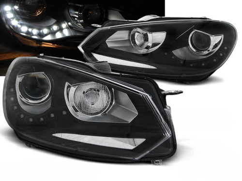 Paire de feux phares VW Golf 6 de 2008 a 2012 Daylight led DRL noir