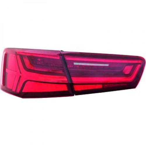 Paire de feux arriere LED LTI Audi A6 C7 2011 a 2014 Rouge/Clair