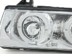 Paire de feux phares Design Angel Eyes BMW Serie 3 Berline type E36 92-98 Chrome