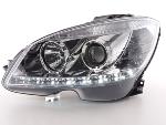 Paire de feux phares Daylight led Mercedes Classe C W204 07-10 chrome