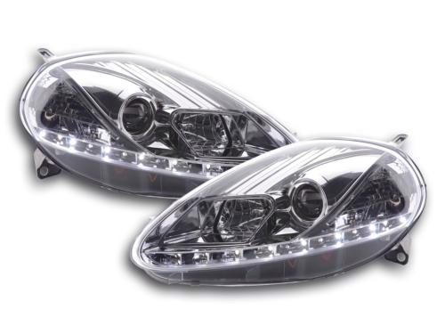 Paire de feux phares Daylight Led Fiat Grande Punto 05-08 Chrome