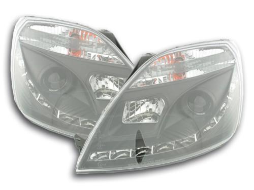 Paire de feux phares Daylight Led Ford Fiesta 6 03-05 Noir