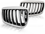 Paire de grilles de calandre BMW X5 E53 de 2004 a 2006 Chrome