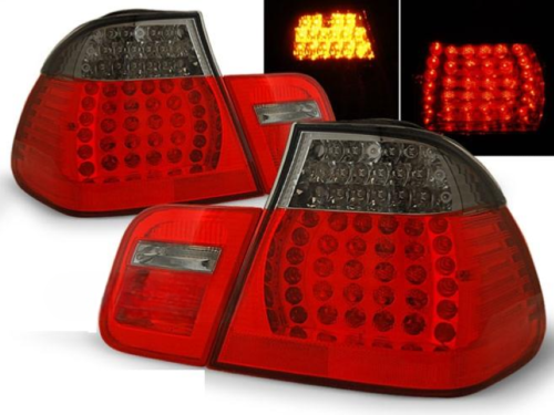 Paire de feux arriere BMW serie 3 E46 berline de 09/2001 a 03/2005 LED rouge fume