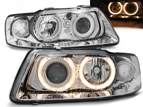 Paire de feux phares Audi A3 8L de 2000 a 2003 angel eyes chrome