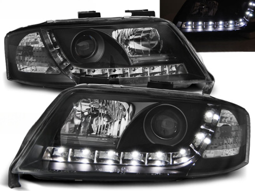 Paire de feux phares Audi A6 de 2001 a 2004 Daylight led noir