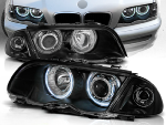 Paire de phares BMW serie 3 E46 Berline de 1998 a 2001 angel eyes CCFL noir