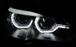 Paire feux phares BMW X5 E70 de 2007 a 2013 Xenon Angel Eyes Led DRL Noir