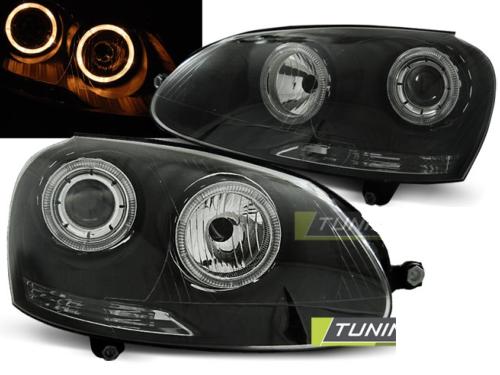 Paire de feux phares VW Golf 5 03-09 angel eyes noir