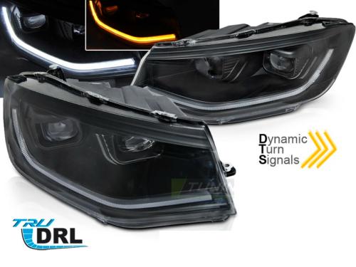 Paire de feux phares VW Caddy de 20-23 FULL LED DRL Dynamique Noir