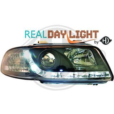 Paire Phares avant Daylight DRL Led Audi A4 B5 Berline 1994 a 1999 Noir