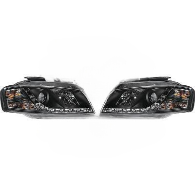 Paire de Phares Daylight Audi A3 8P 2003 a 2008 Noir Led