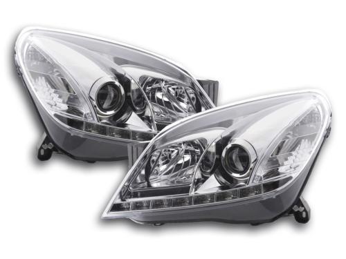 Paire de feux phares Daylight Led DRL Opel Astra H 04-09 chrome