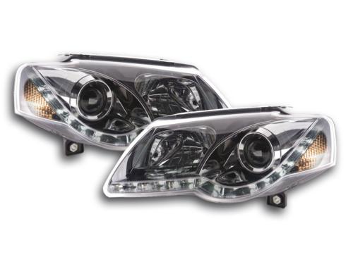 Paire de feux phares Daylight led DRL VW Passat 3C de 05-10 chrome