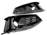 Paire de grille antibrouillard Audi A4 B9 de 2020 a 2024 Noir Brillant