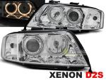 Paire de feux phares avant Audi A6 97-99 angel eyes chrome xenon