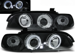 Paire de feux phares BMW serie 5 E39 de 1995 a 2003 angel eyes noir