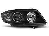 Paire de feux phares BMW serie 3 E90 / E91 05-08 angel eyes CCFL noir