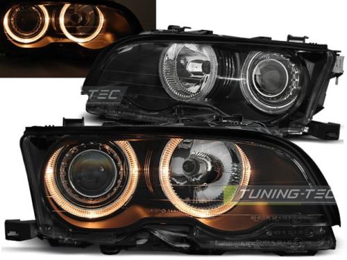 Paire de phares BMW serie 3 E46 Coupe Cabrio 01-03 angel eyes noir