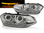 Paire de feux phares VW Polo 6 2G de 2017 a 2021 LED chrome Dynamique