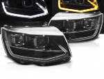 Paire de feux phares VW T6 de 2015 a 2019 Full Led LTI DRL Dyn Noir