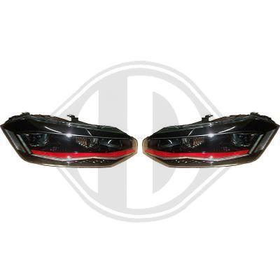 Paire de feux phares VW Polo 6 2G 17-21 LED Noir Dynamique