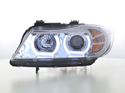 Paire de feux phares Xenon Daylight led BMW serie 3 E90/E91 05-08 chrome