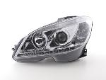 Paire de feux phares Daylight Led Mercedes Classe C W204 07-10 Chrome