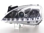 Paire de feux phares Daylight Led Opel Corsa C 01-06 Chrome