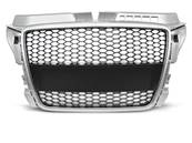 Grille de calandre pour Audi A3 8P 2008 a 2012 look Sport argent noir