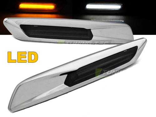 Paire Clignotant Repetiteur BMW Serie 3 E92 2006 a 2010 Led Argent Fume