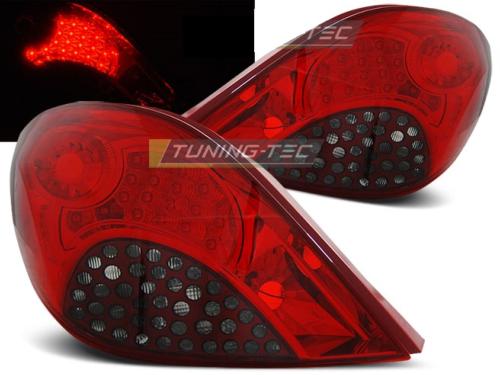 Paire de feux arriere Peugeot 207 06-09 LED rouge fume