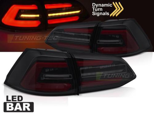 Paire de feux arriere VW Golf 7 17-19 FULL LED BAR Dyn Noir Fume Rouge Blanc