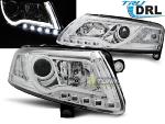 Paire de feux phares Audi A6 C6 04-08 Daylight led LTI DRL chrome