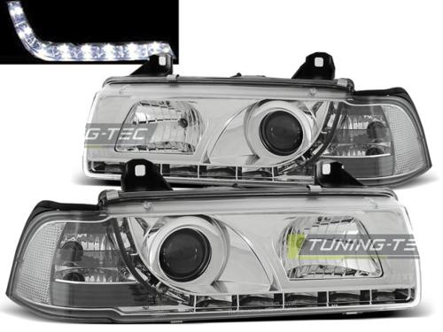 Paire Feux Phares BMW serie 3 E36 Coupe 90-99 Daylight led chrome