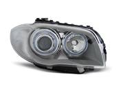 Paire de feux phares BMW serie 1 E81/E87 de 2004 a 2011 Angel eyes chrome