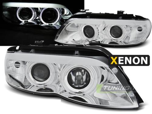 Paire de feux phares BMW X5 E53 03-06 angel eyes Xenon chrome