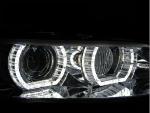 Paire de feux phares BMW serie 3 E92 / E93 de 2006 a 2010 angel eyes LED 3D DRL chrome