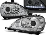 Paire de feux phares Mercedes ML W163 98-01 Daylight led chrome