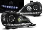 Paire de feux phares Mercedes ML W163 01-05 Daylight led noir