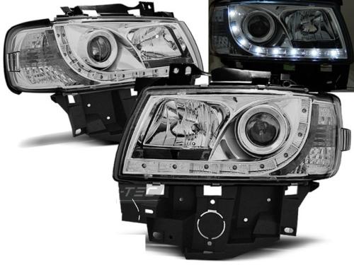 Paire de feux phares VW T4 Bus 96-03 Daylight led chrome