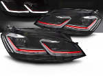 Paire de feux phares VW Golf 7 12-17 FULL LED DRL Dyn Rouge
