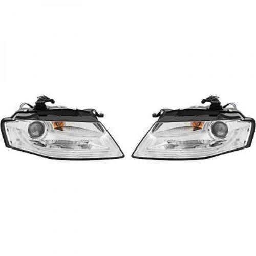 Paire Feux Phares avant Audi A4 B8 2007 a 2011 Chrome Halogene