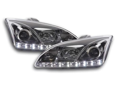 Paire de feux phares Daylight Led Ford Focus 05-08 Chrome