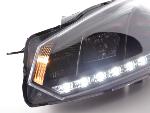 Paire de feux phares Daylight DRL Led VW Golf 6 1K de 08-12 Noir